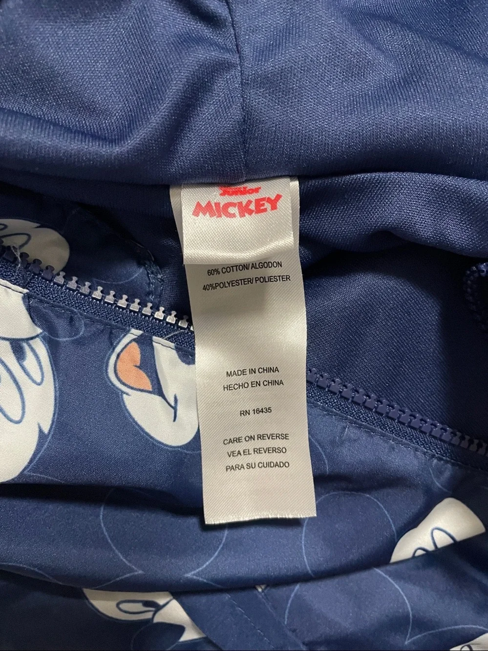 Disney Navy Blue Mickey Face Hoodie Jacket 12 Month Boy